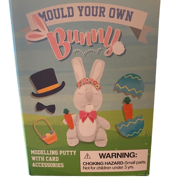 Easter Fun - Mould Your Own Bunny Modelling Putty With Card Accessories , NEW - Picture 1 of 7